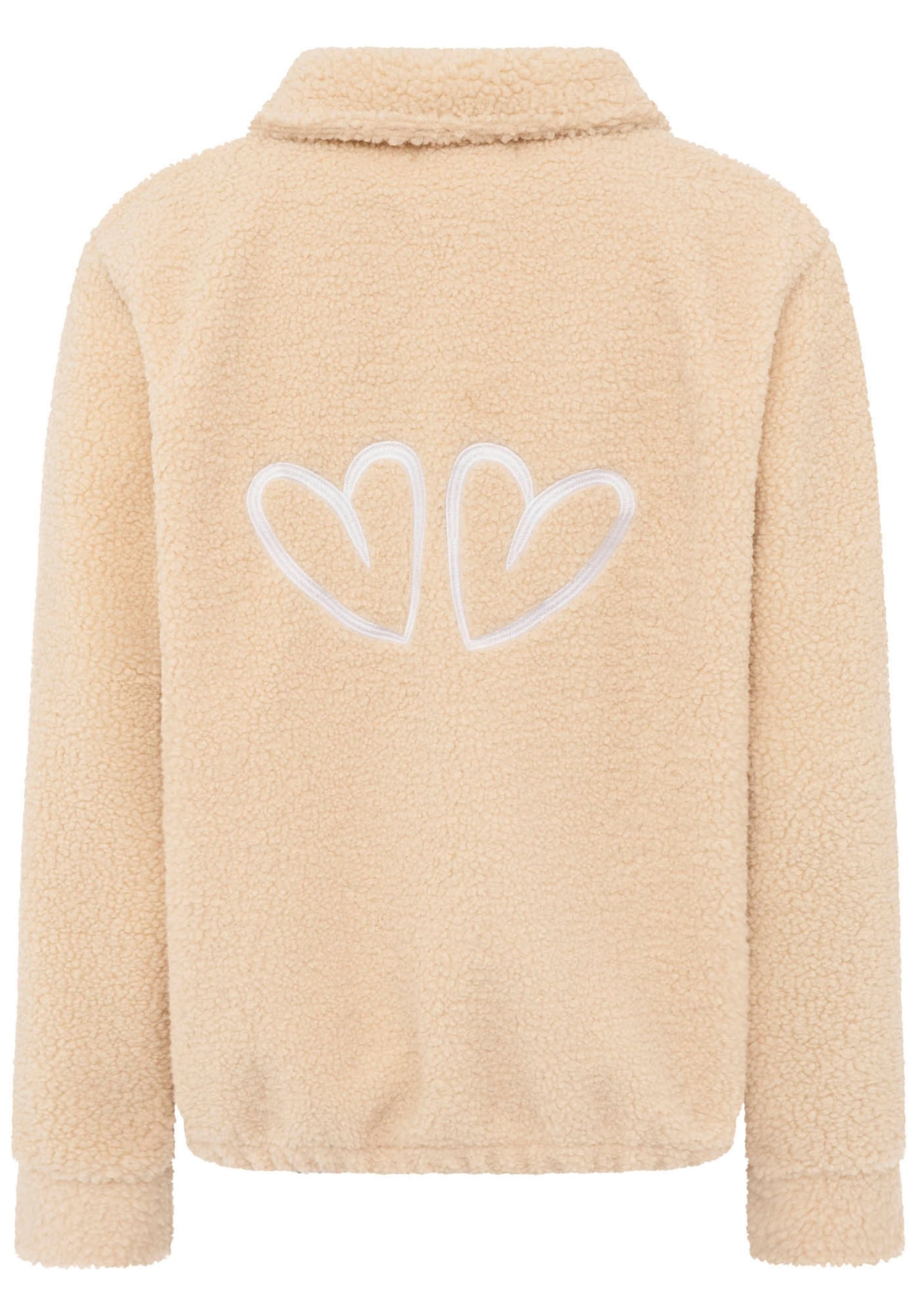Sweat-shirt Zwillingsherz en beige : derrière