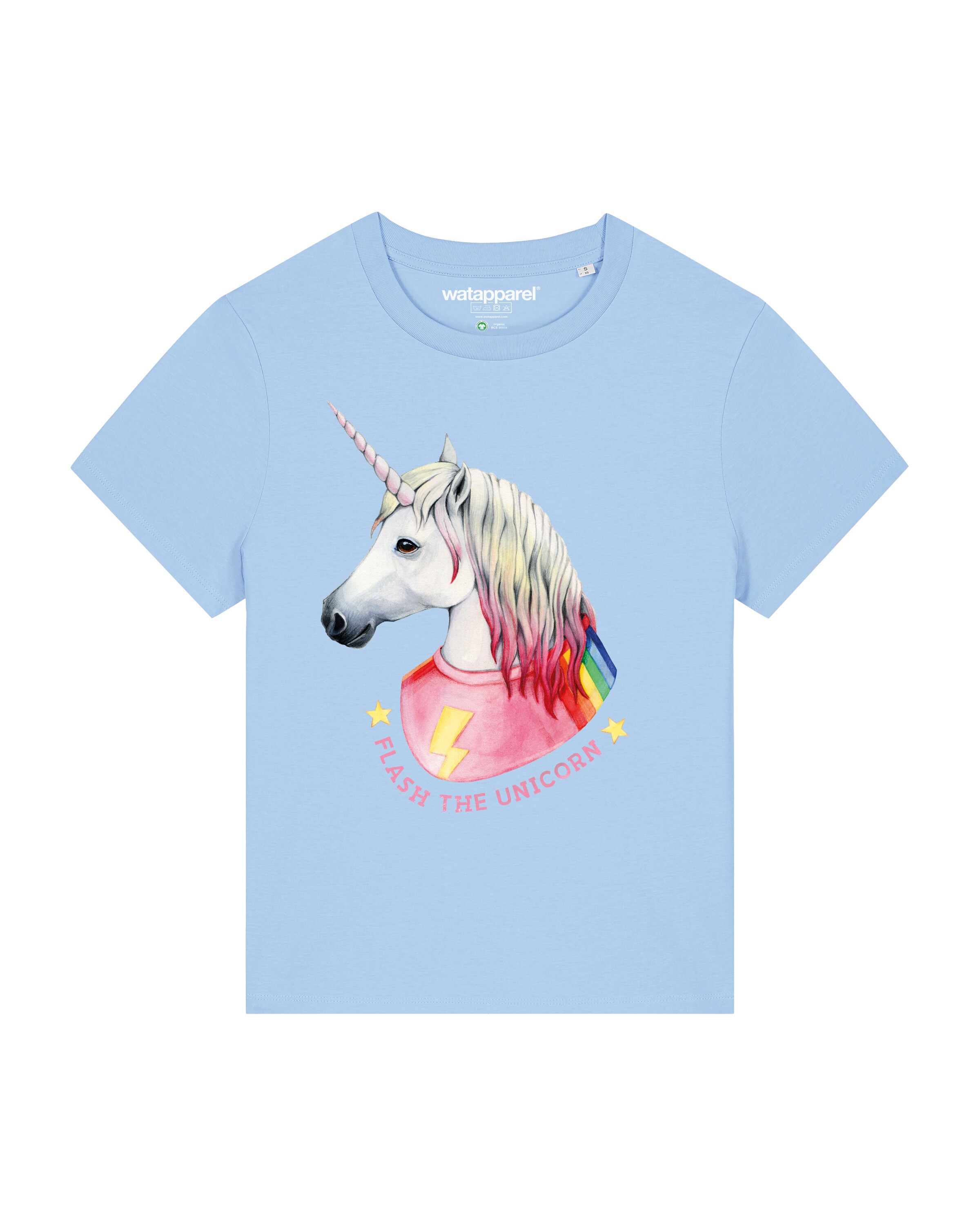 Watapparel Shirt 'Flash, the unicorn' in Blau: Vorderseite