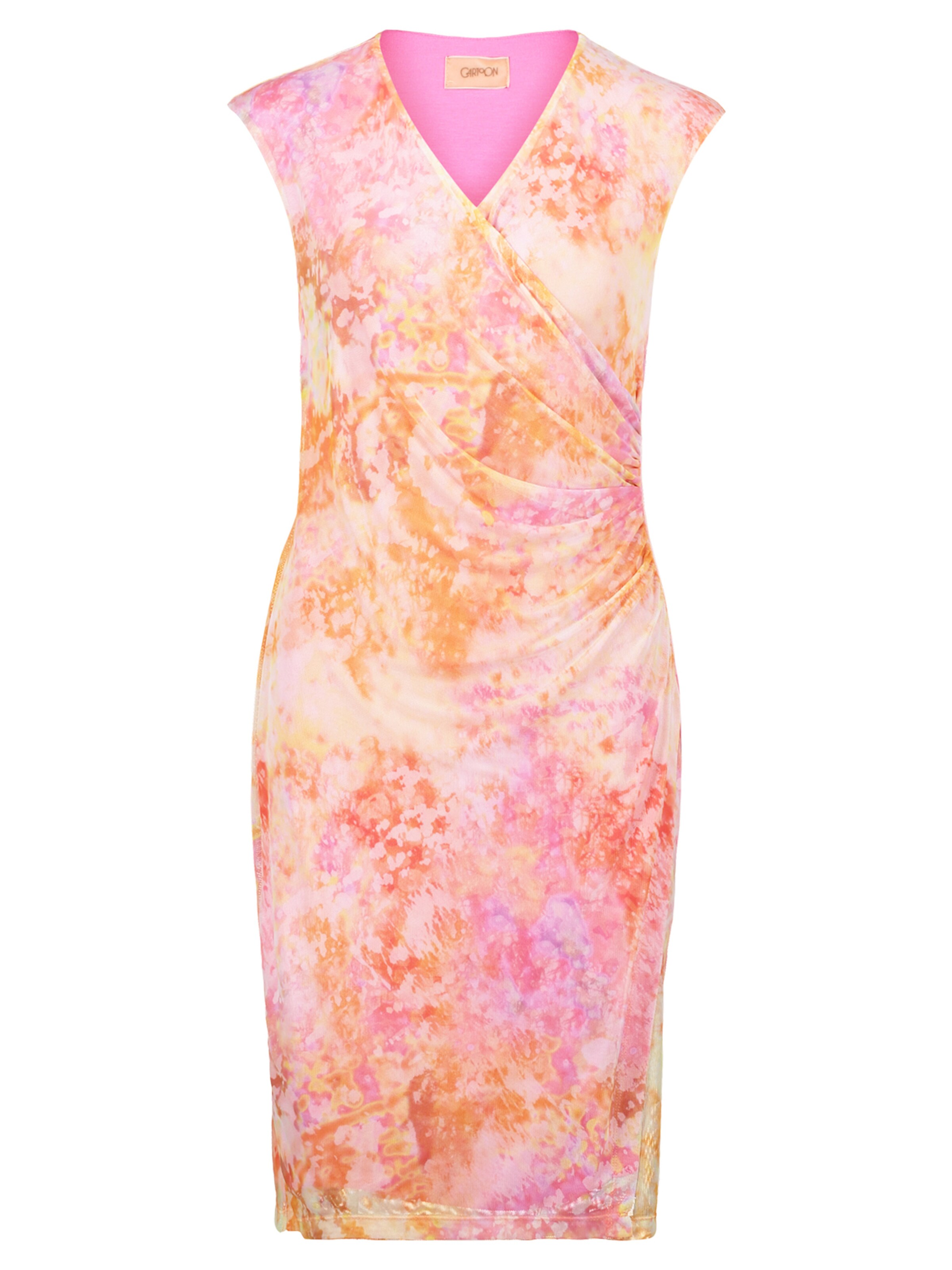 Cartoon Casual-Kleid ohne Arm in Orange: Vorderseite