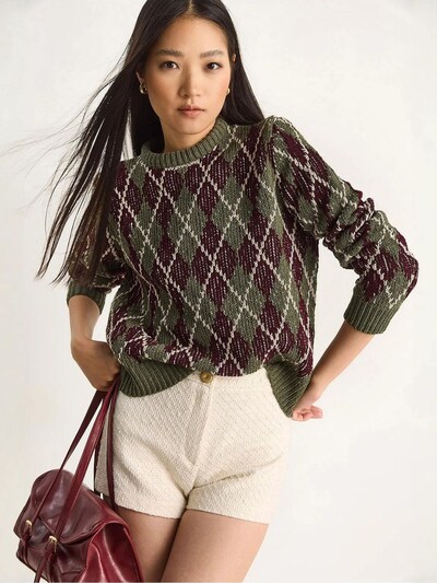 Bianco Lucci Pull-over 'Pullover' en S-M en kaki, Vue avec produit