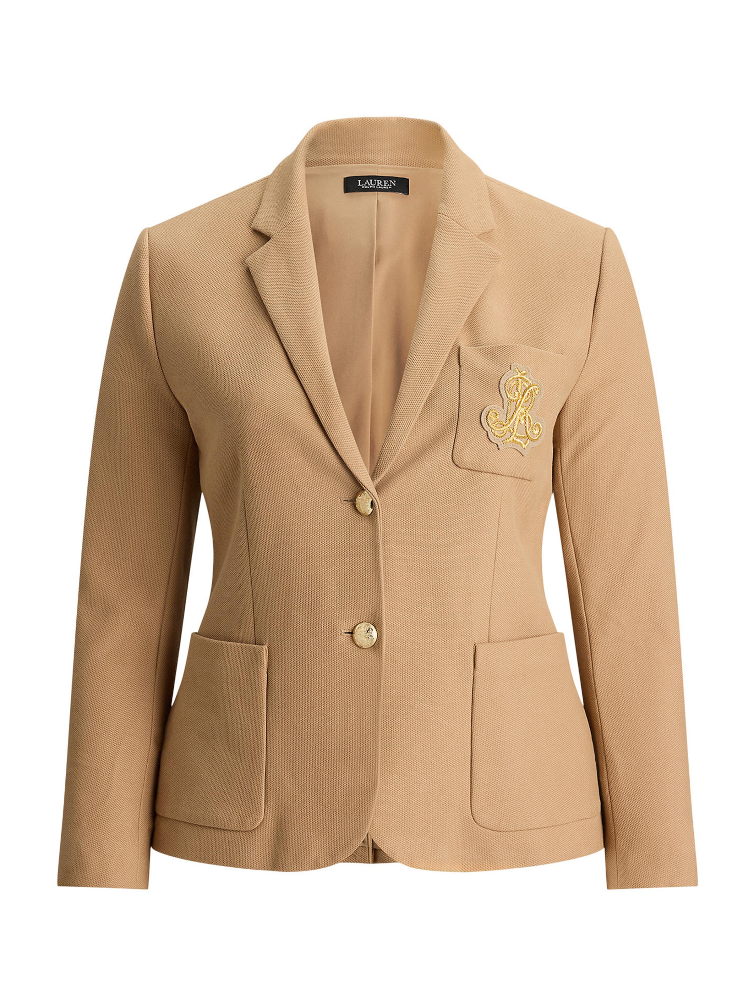 Lauren Ralph Lauren Plus - Blazer 'ANFISA' em bege: frente
