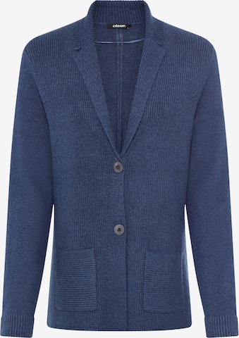 Olsen Cardigan in Blazer-Optik, mit aufgesetzten Taschen in Blau: Vorderseite