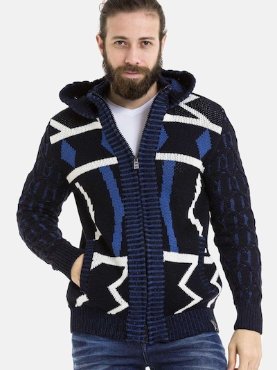 CIPO & BAXX Knit cardigan in Blue / Dark blue / White, Item view