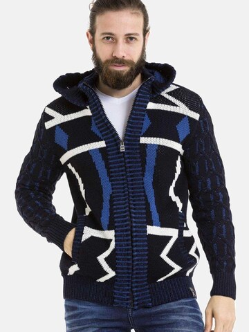 Vestes en maille CIPO & BAXX en bleu : devant