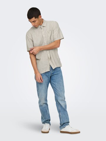 Only & Sons Regular fit Button Up Shirt 'ONSCaiden' in Grey