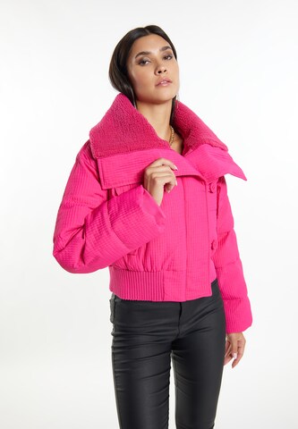 Veste d’hiver faina en rose : devant