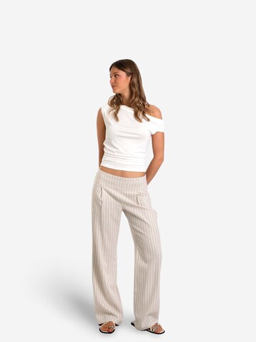 THE-ARE Wide leg Bandplooibroek in Beige