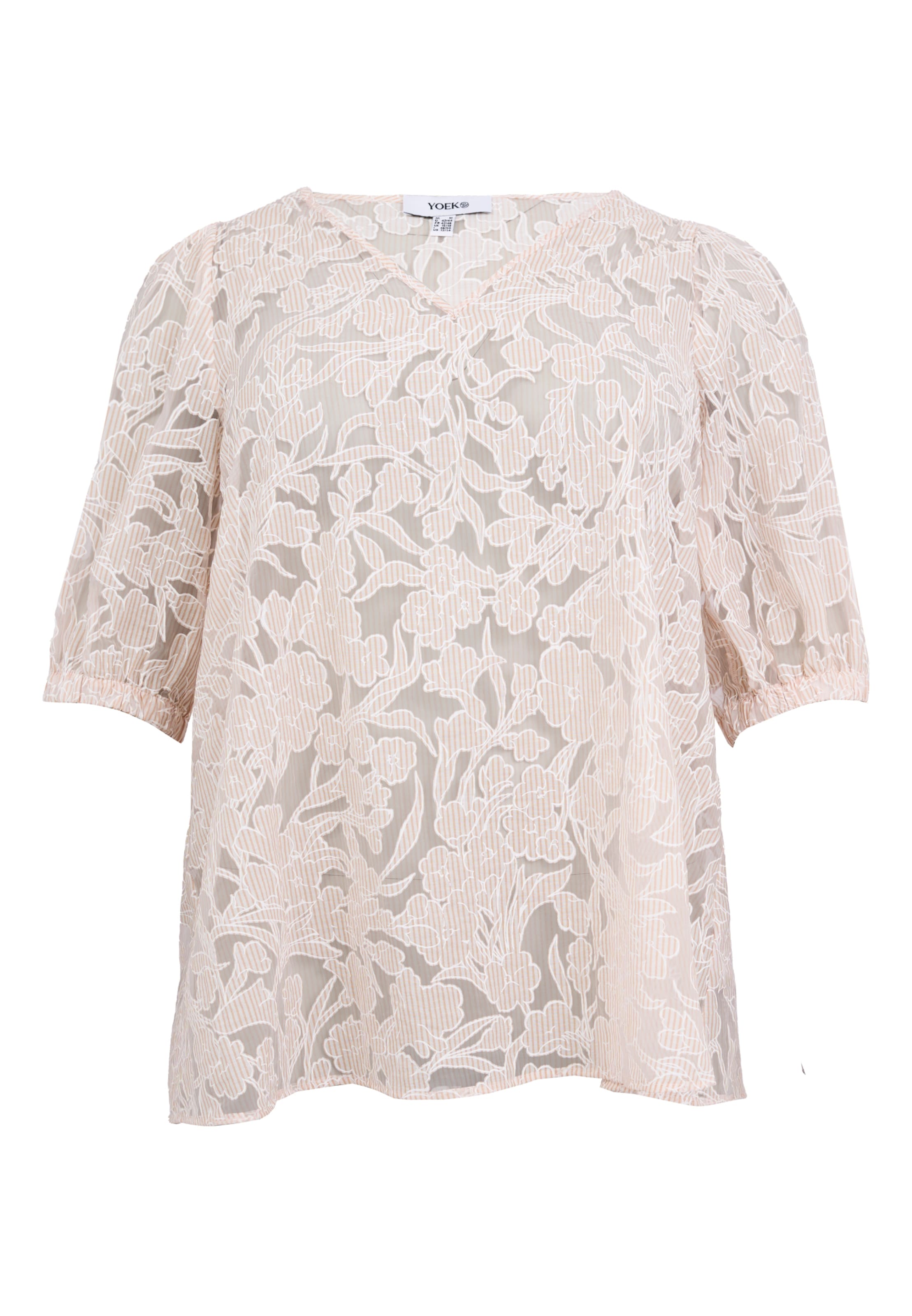 YOEK Blouse in Beige: voorkant