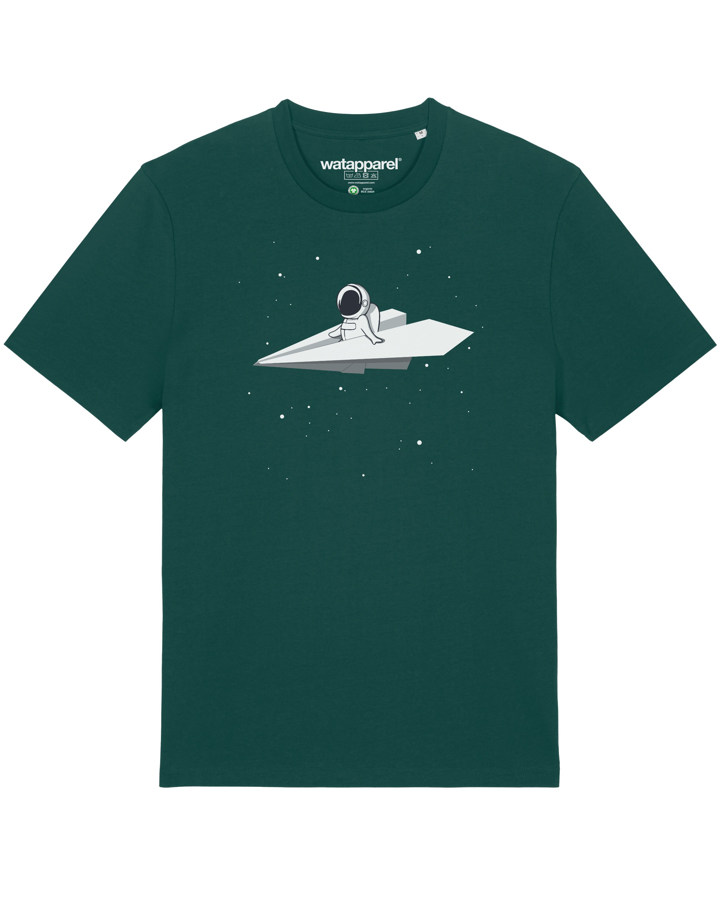 T-Shirt 'Fly me to the moon' Watapparel en vert : devant