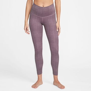 NIKE Skinny Workout Pants in Purple: front