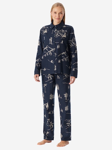 SCHIESSER Pyjama ' X-Mas Gifting ' in Blauw: voorkant