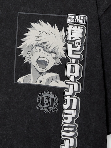 T-Shirt 'MY HERO' Pull&Bear en gris