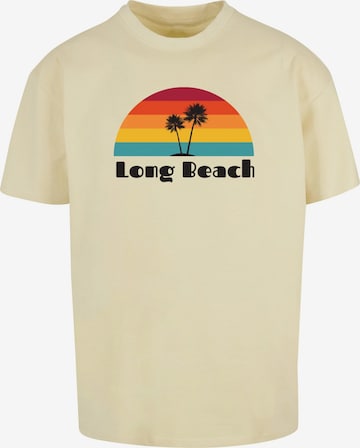 T-Shirt 'Long Beach' Merchcode en jaune : devant