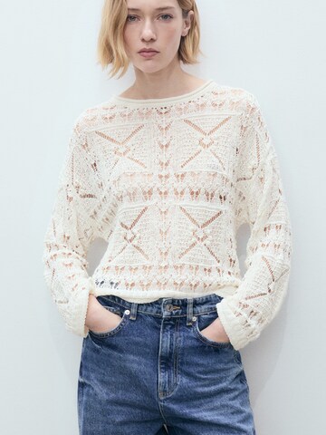 MANGO Sweater 'Joana' in White: front