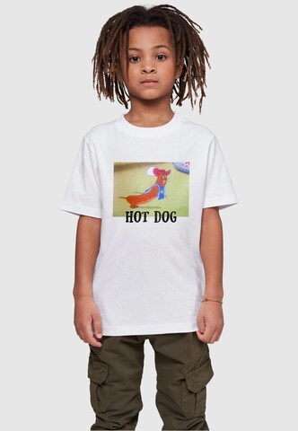 ABSOLUTE CULT Shirt 'Tom and Jerry - Hot Dog' in White: front