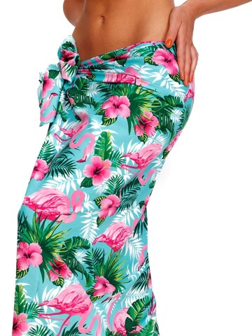 King Kameha - Toalla de playa 'Flamingo Flowers' en azul