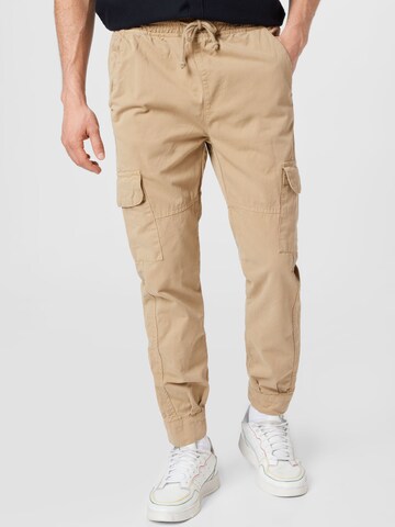 Tapered Pantaloni cargo di Urban Classics in beige: frontale