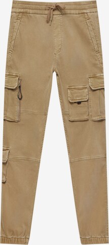 Pull&BearTapered Cargo hlače - smeđa boja: prednji dio