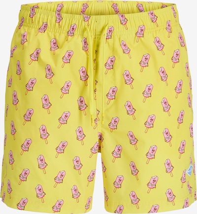 JACK & JONES Kupaće hlače 'JPSTMaui' veličine S u čokolada / limun / roza, Pregled proizvoda