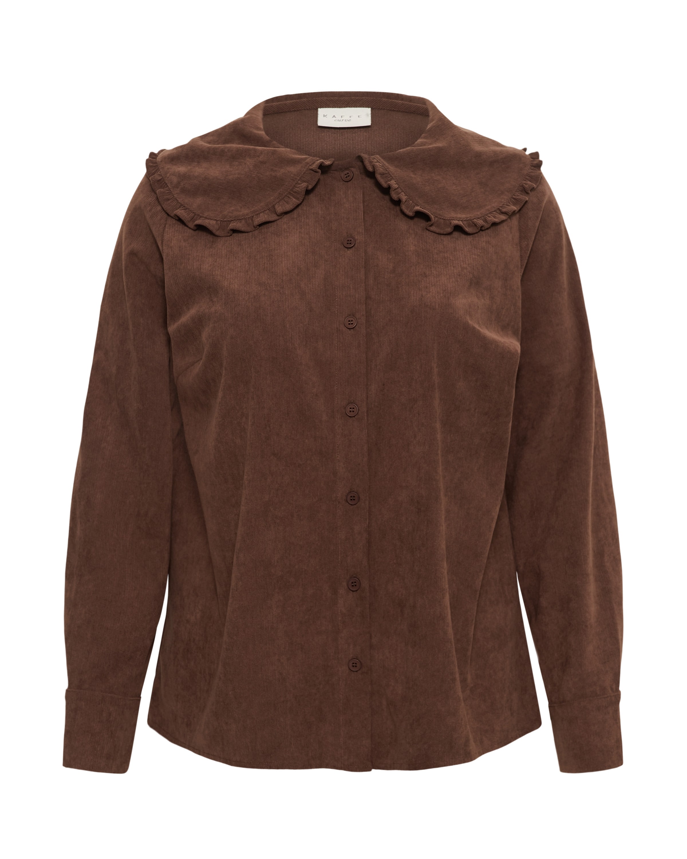 Chemisier 'Freja' KAFFE CURVE en marron : devant