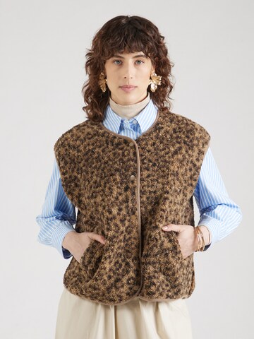 Gilet 'PCKATTY' PIECES en beige : devant