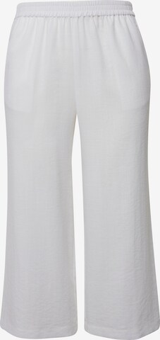 Ulla Popken Wide leg Broek in Wit: voorkant