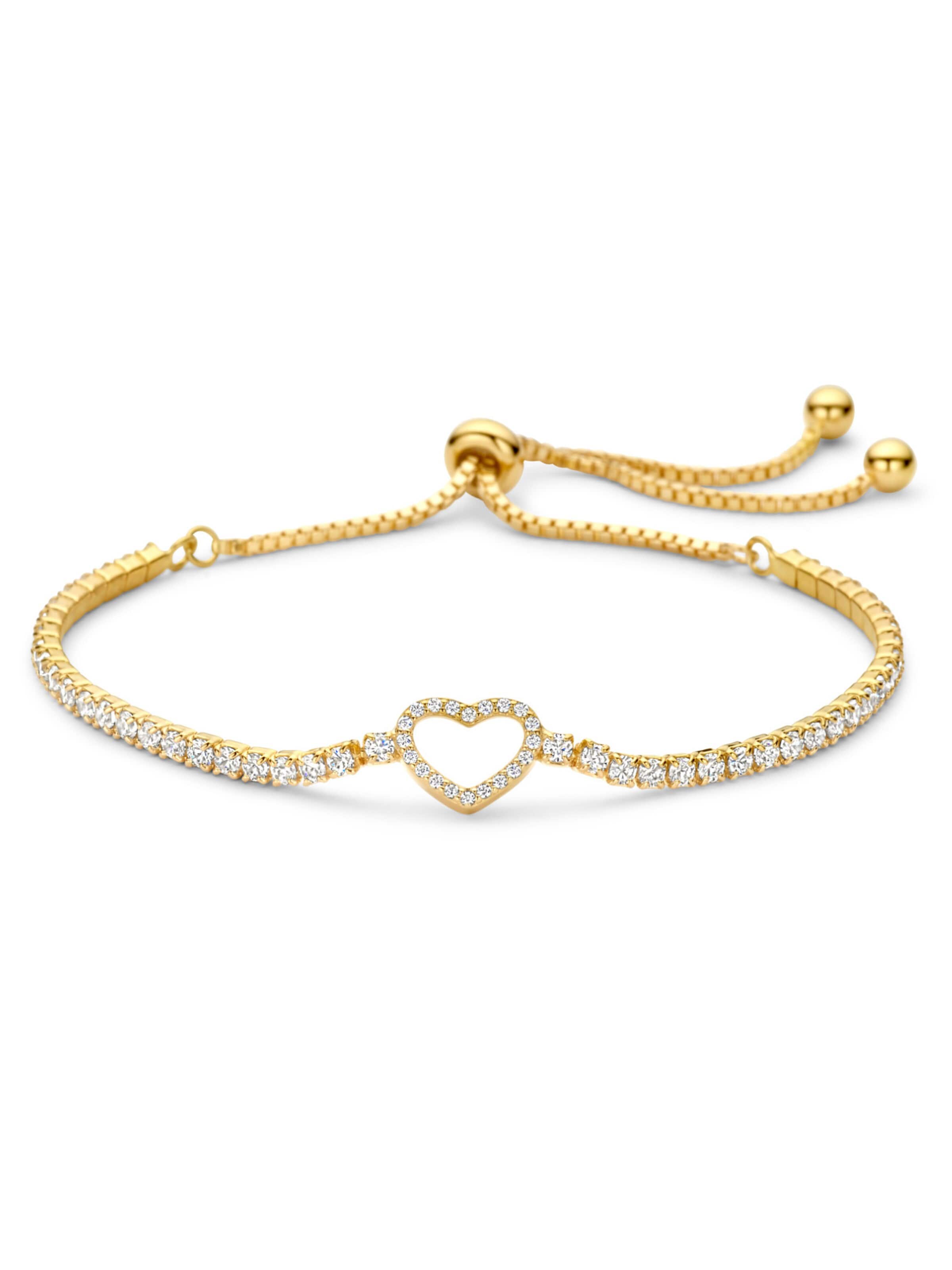 Pure Schmuck Bracelet 'Iced Out Pure Love Tennisarmband' in Gold: front