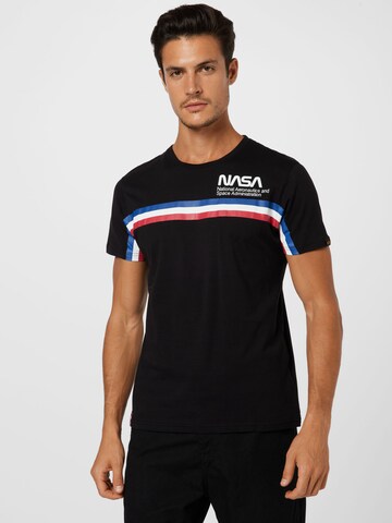 ALPHA INDUSTRIES Tričko 'NASA' – černá: přední strana