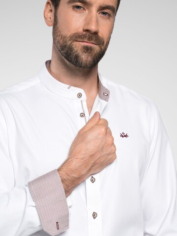 SPIETH & WENSKY Regular fit Traditional button up shirt 'Folker' in White