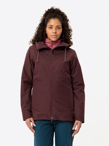VAUDE Functionele jas ' Mineo 3in1 ' in Rood: voorkant