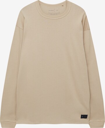 T-Shirt Pull&Bear en beige : devant