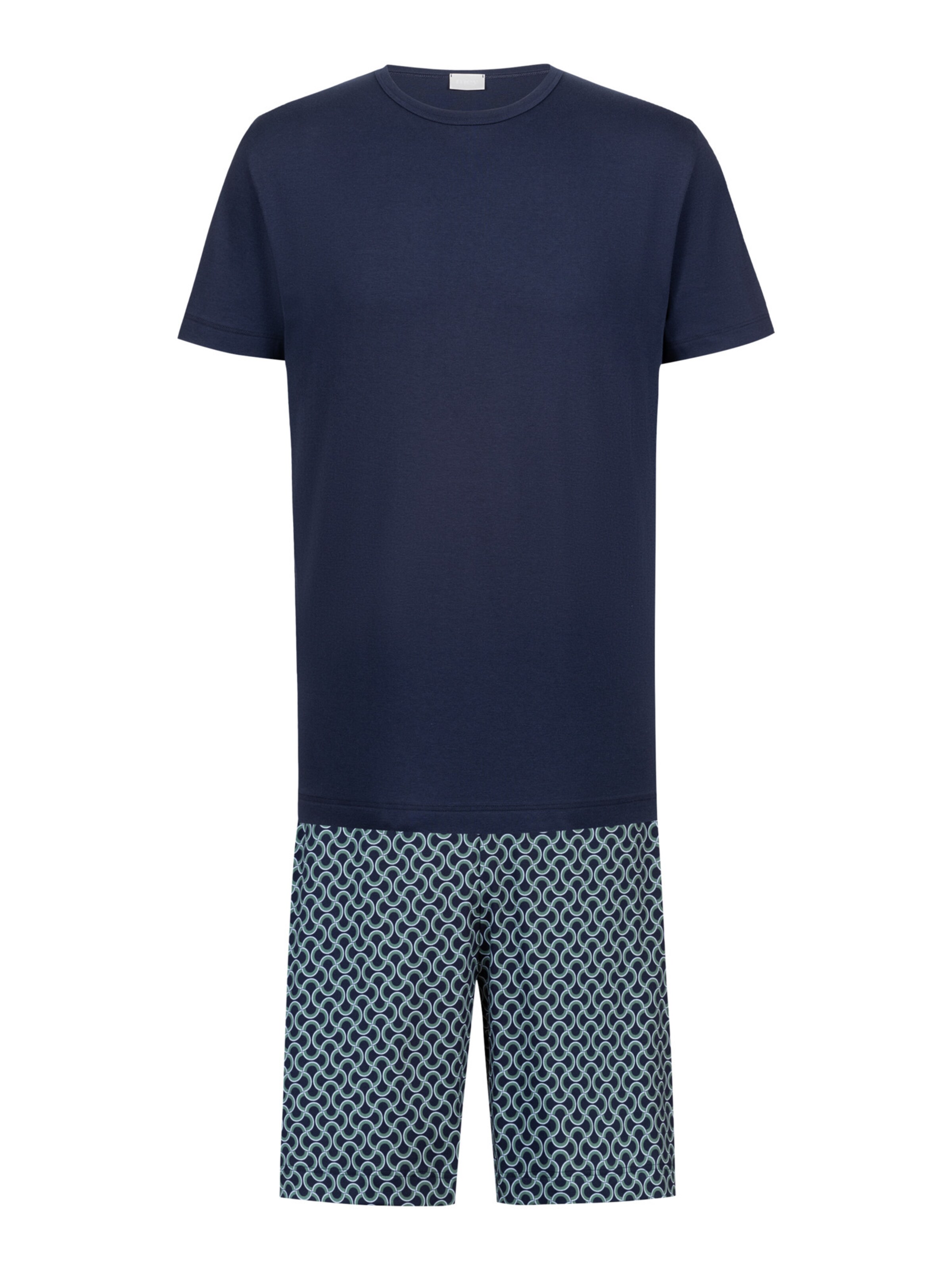 Mey Pajama short in Marine blue / Fir / White, Item view