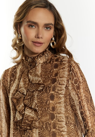 Camicia da donna di faina in marrone