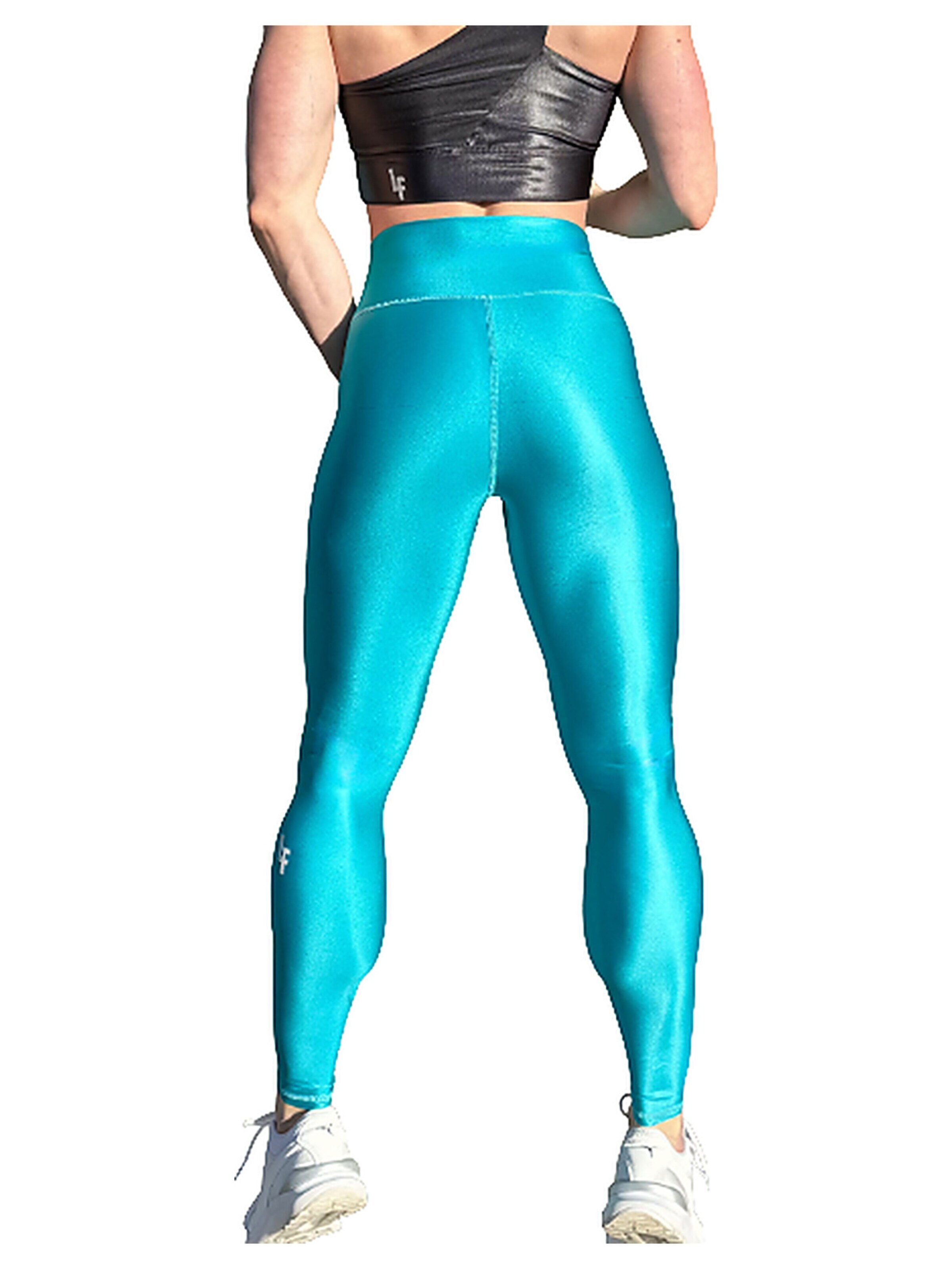 LUXFEELSkinny Tajice 'High-Waist Pearl Shine Leggings' - plava boja