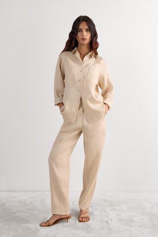 INTIMISSIMI Regular Pants 'The Pure Linen' in Beige