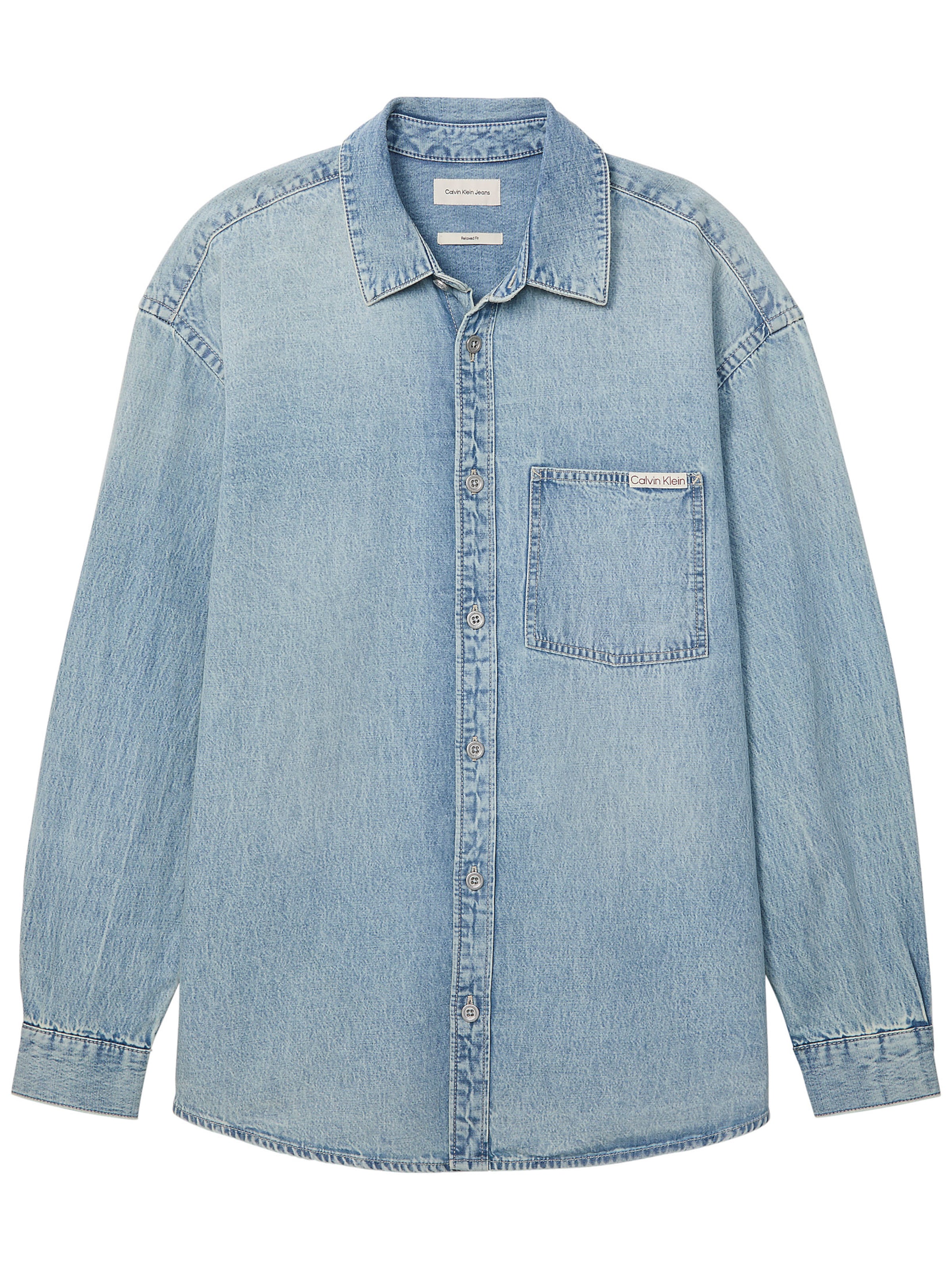 Coupe regular Chemise Calvin Klein Jeans en bleu : devant