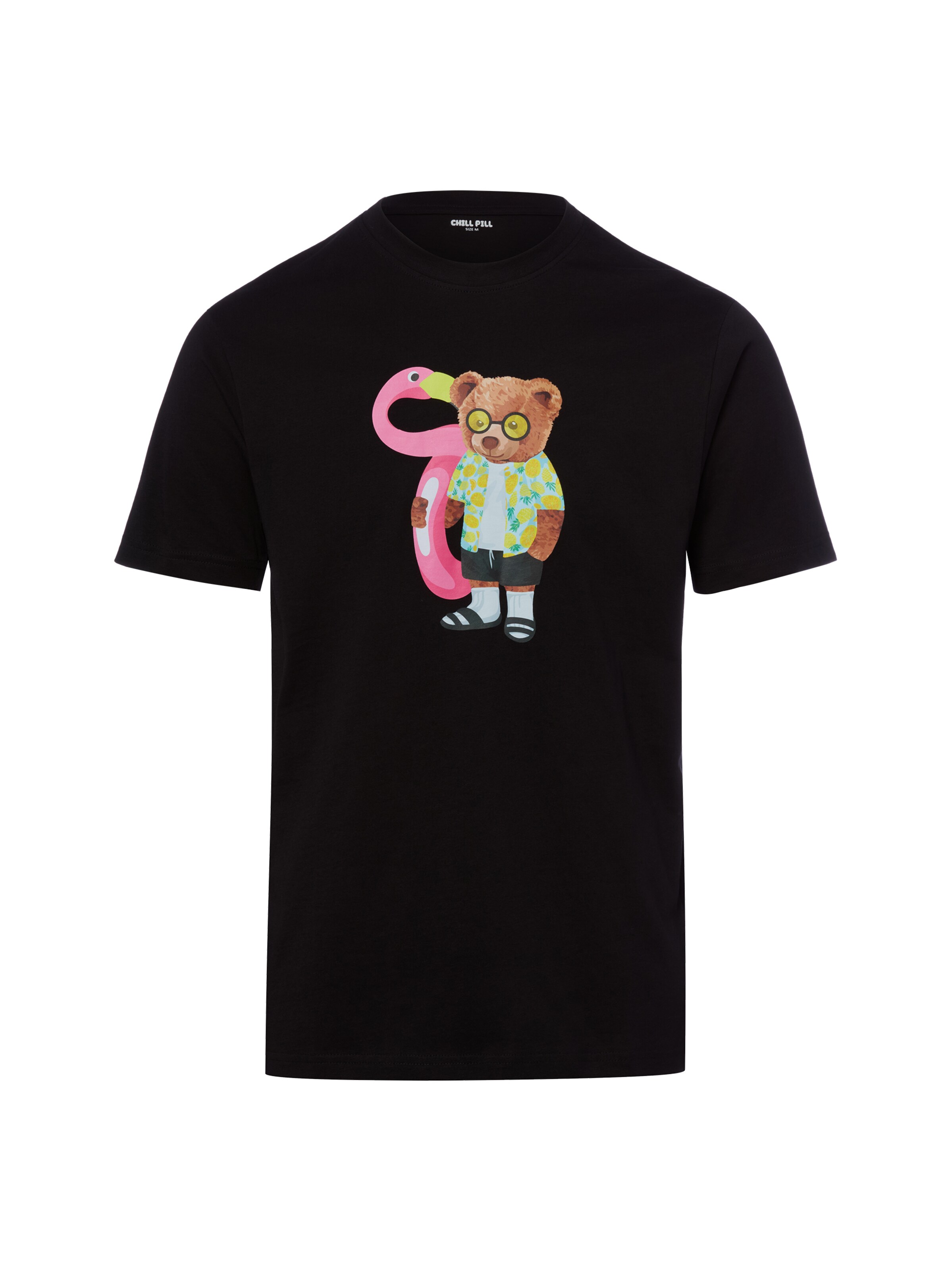 T-Shirt 'Floating Bear' Chill Pill en noir : devant