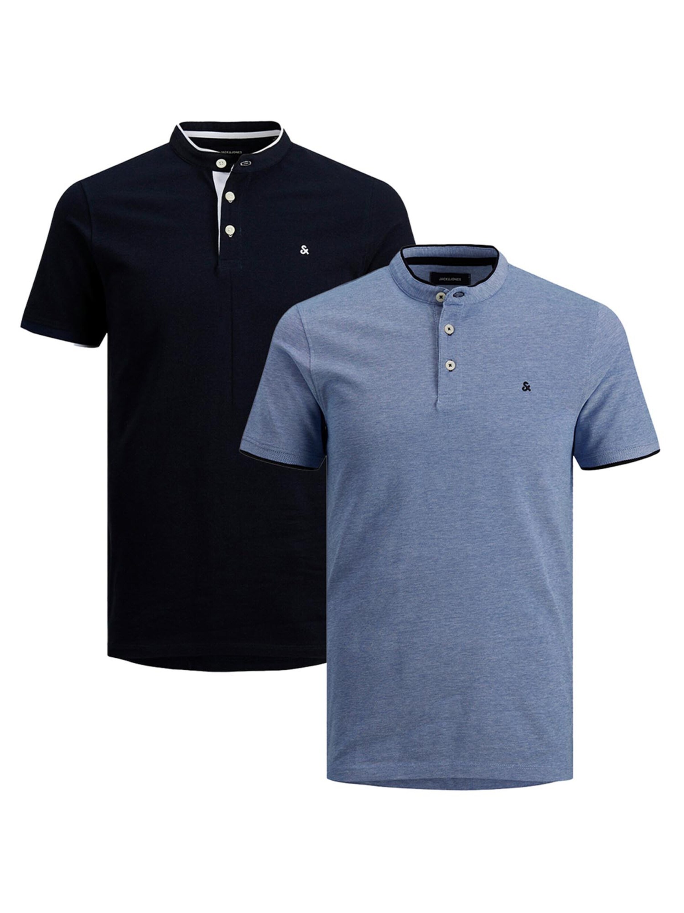 JACK & JONES Shirt 'Paulos Mao' in Blue: front