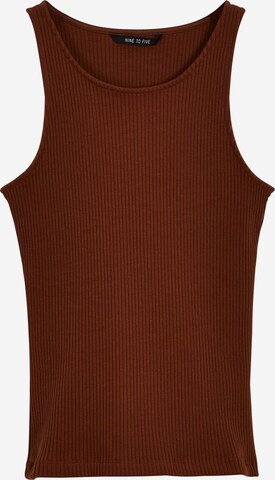 NINE TO FIVE Top in Brown: front