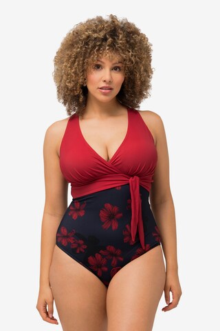 Ulla Popken Bralette Swimsuit in Red: front