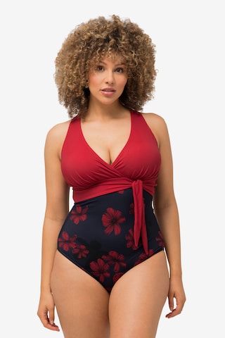 Ulla Popken Bralette Swimsuit in Red: front