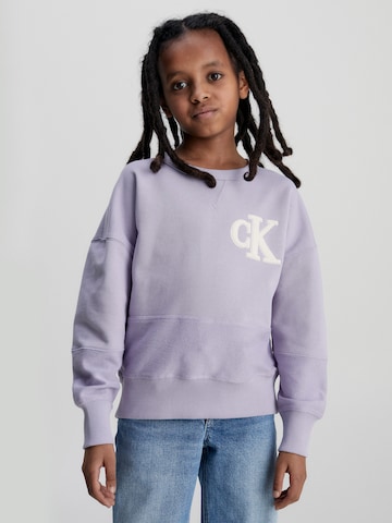 Calvin Klein Jeans Sweatshirt in Lila: voorkant