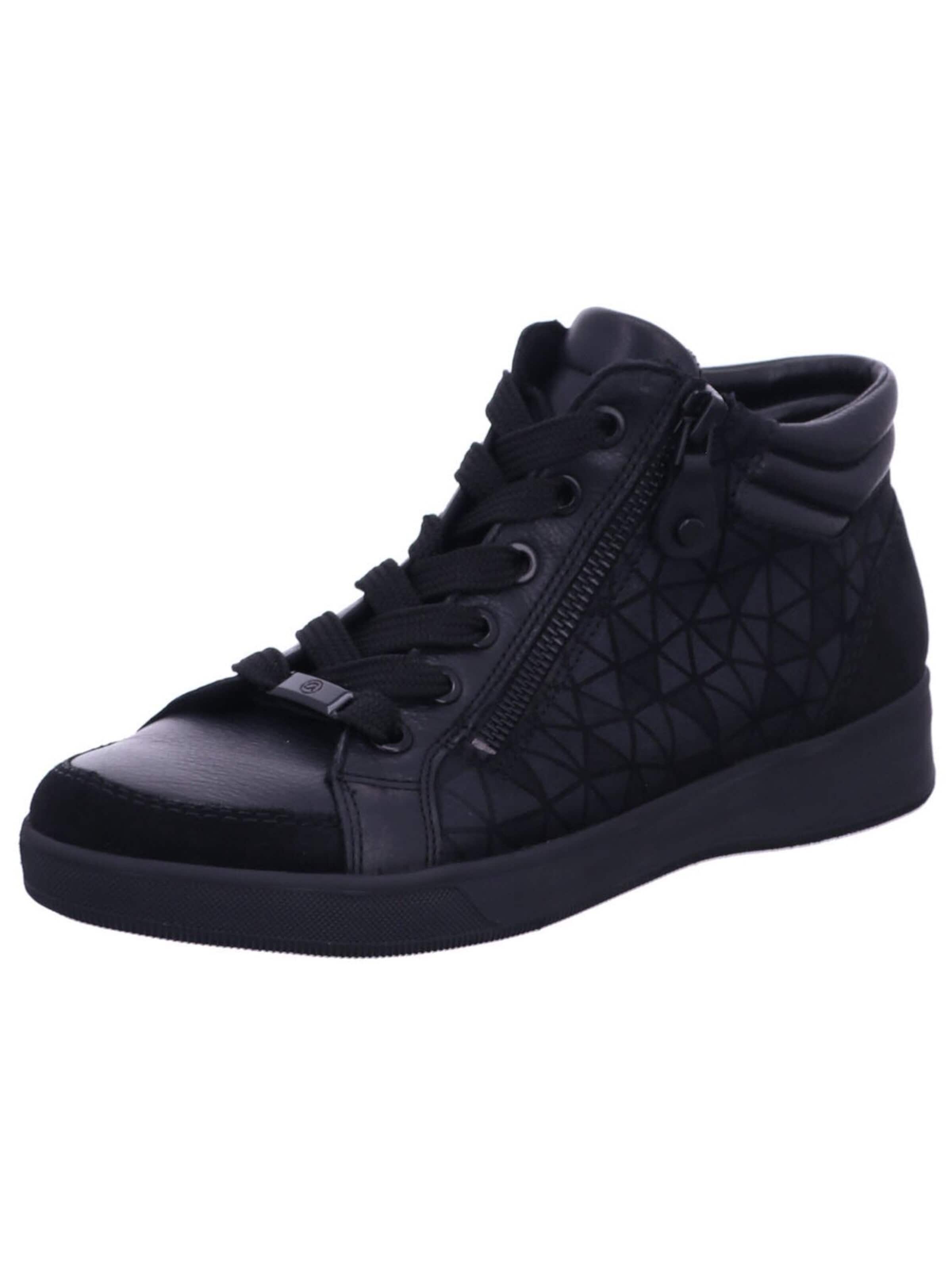 Sneaker alta 'Stiefel Damen 12-24499 01 Rauleder in schwarz' di ARA in nero: frontale