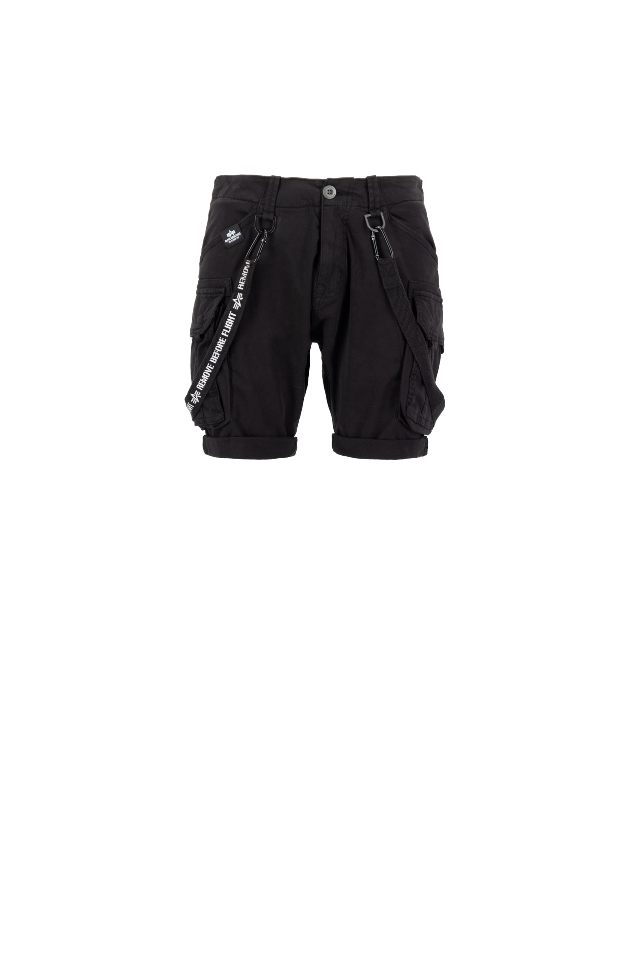 ALPHA INDUSTRIES Tapered Παντελόνι cargo σε μαύρο: μπροστά