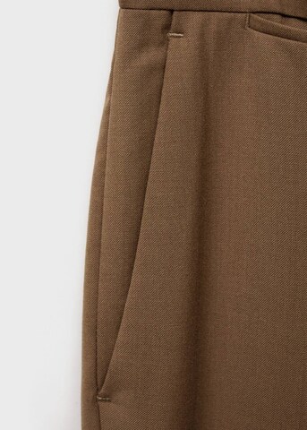 MANGO MAN Regular Pleated Pants 'Turin' in Brown