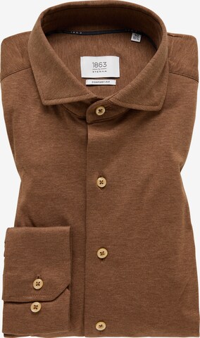 ETERNA Comfort fit Button Up Shirt in Brown