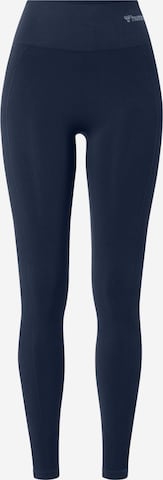 Skinny Pantalon de sport 'Tif' Hummel en bleu : devant