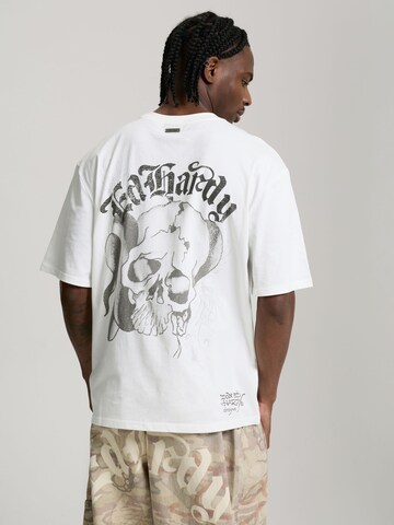 Ed Hardy Μπλουζάκι 'Faded Gothic Skull' σε λευκό: μπροστά