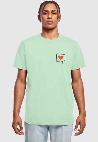 Merchcode Shirt 'Heartbreak' in Groen: voorkant