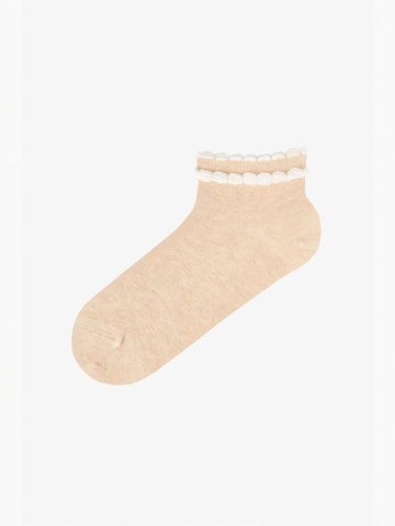 Penti Sokken 'PENTI Jugendliche Kontrast Baumwollsocken mit Rüschen, Paar' in Gemengde kleuren